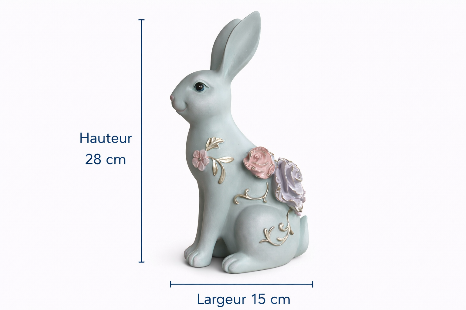 Lapin décoratif fleuri – Élégance printanière