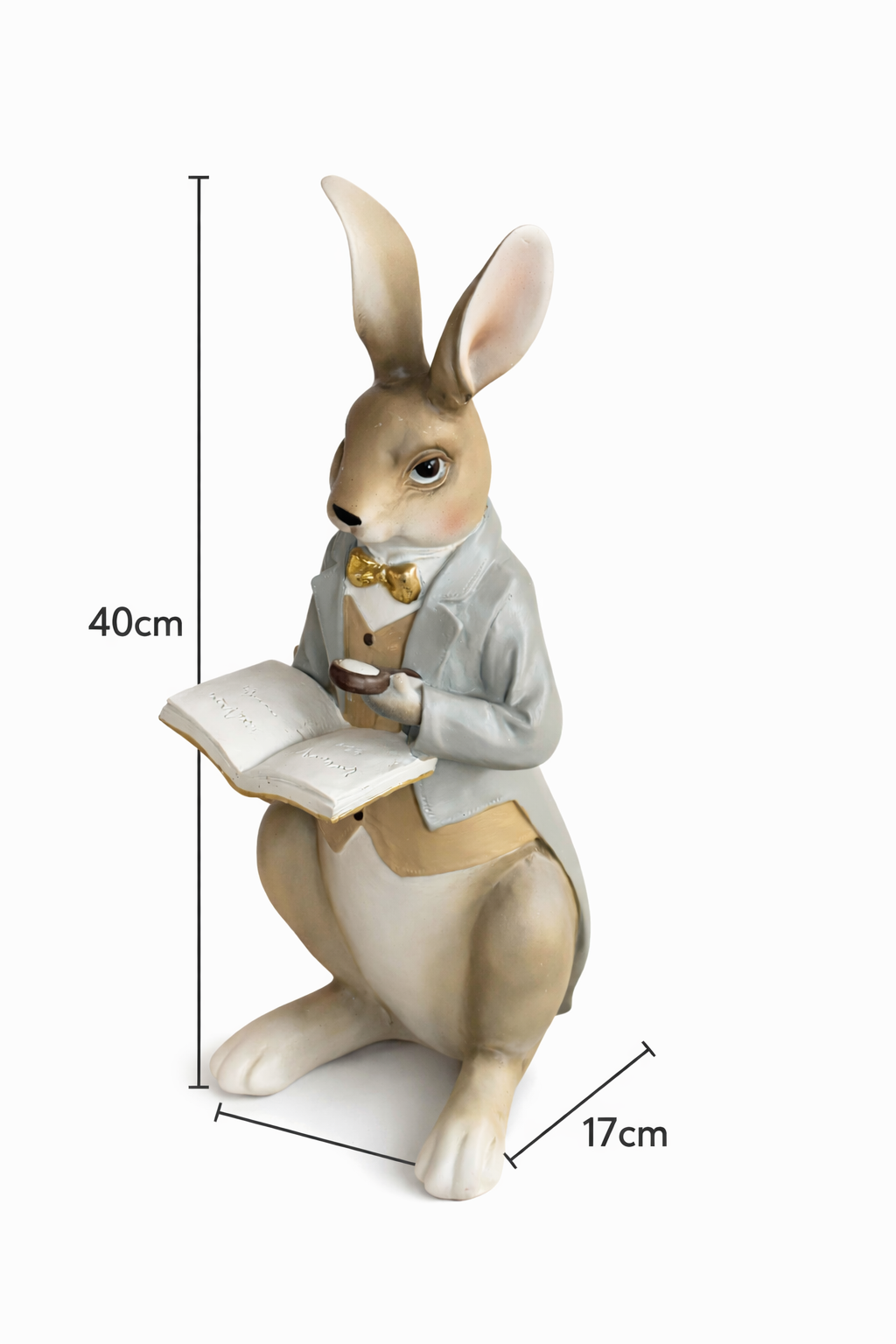 Lapin décoratif lecteur – Esprit raffiné & poétique